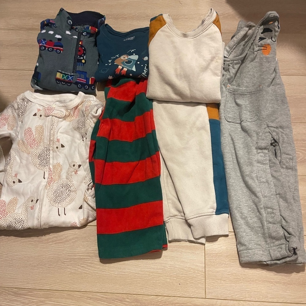 Set of 7 baby/ toddler bodysuit costume pants shirts 2 t+ converse sneakers Sz5 - Picture 1 of 15